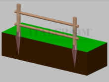 Staccionata Steccato in Legno in Pino con 2 Fori(Misure: L 150cm x H 100cm)  Modulo Iniziale
