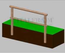 Staccionata Steccato in Legno di Pino con Sella e Foro (Misure: L 150cm x H 100cm)  Modulo Iniziale