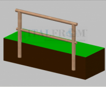 Staccionata Steccato in Legno di Pino con Sella e Foro  (Misure: L 200cm x H 100cm)  Modulo Iniziale