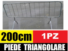 Transenna Stradale Pedonale-Piede Triangolare- Recinzione Temporanea Barriera Modulare Zincata- cm 200x110h