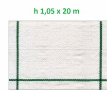 Telo per Pacciamatura  Bianco Quadrettato Tessuto Polipropilene Antistrappo - mt 20 x 1,05  H
