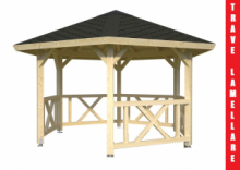 Gazebo da Giardino in Legno Lamellare d'Abete Nordico  - cm 337(diametro) -  Italfromgiard2