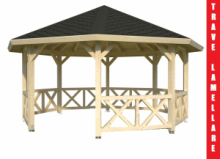 Gazebo da Giardino in Legno Lamellare d'Abete Nordico - cm 465(diametro) - Italfromgiard3