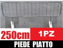 Transenna Stradale Pedonale-Piede Piatto- Recinzione Temporanea Barriera Modulare Zincata- cm 250x110