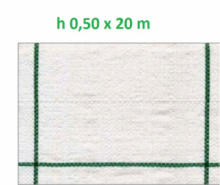 Telo per Pacciamatura  Bianco Quadrettato Tessuto Polipropilene Antistrappo - mt 20 x 0,50  H
