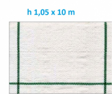 Telo per Pacciamatura  Bianco Quadrettato Tessuto Polipropilene Antistrappo - mt 10 x 1,05  H