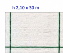 Telo per Pacciamatura  Bianco Quadrettato Tessuto Polipropilene Antistrappo - mt 30 x 2,10  H