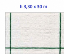 Telo per Pacciamatura  Bianco Quadrettato Tessuto Polipropilene Antistrappo - mt 30 x 3,30  H