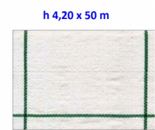 Telo per Pacciamatura  Bianco Quadrettato Tessuto Polipropilene Antistrappo - mt 50 x 4,20  H