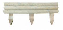 Bordura Steccato Rigida Orizzontale per Aiuole Giardino in Legno di Pino- cm ø 6 x L120 XH18/35