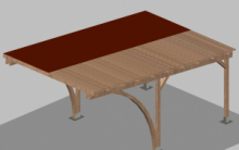 Copertura Completa di Perline e Feltro Canadese per Carport in Legno  - mt 5 X 3