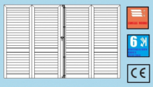 Persiana Porta-Finestra in Alluminio a Muro Squadrata - 4 Ante Orientabili H2200xL2600 mm - Profilo ITALFROM®