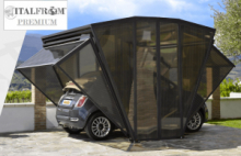 Garage per Auto Gazebcar ITALFROM® Premium in Ferro Zincato Verniciato - cm 300x563