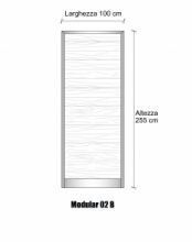 Modulo Parete Divisoria in Alluminio e Perline - H2550xL1000 mm - ITALFROM®