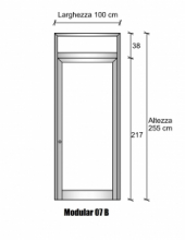 Modulo Parete Divisoria in Alluminio Chiusa Bachelite con Porta - H2550xL1000 mm - ITALFROM®