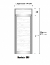 Modulo Parete Divisoria in Alluminio Chiusa Perline con Porta - H2550xL1000 mm - ITALFROM®