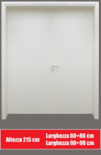 Porta Interna a Battente 2 Ante Simmetriche in Laminato Plastico - H215xL80+80/90+90 cm - ITALFROM®