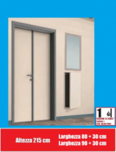 Porta Interna a Battente 2 Ante Asimmetriche in PVC - H215xL80+30/90+30 cm - ITALFROM®