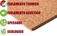 Pannello in Sughero Naturale per Isolamento Termico/Acustico-100x50x1 cm