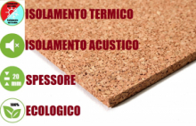 Pannello in Sughero Naturale per Isolamento Termico/Acustico-100x50x2 cm