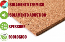 Pannello in Sughero Naturale per Isolamento Termico/Acustico-100x50x5 cm