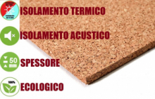 2 Pannelli in Sughero Naturale per Isolamento Termico/Acustico-100x50x5 cm - 1MQ