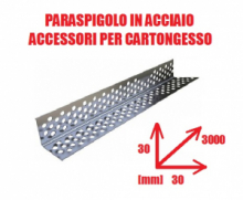 Paraspigolo in Acciaio L30/30 - Profilo per Cartongesso - Lunghezza Barra 300 cm