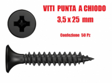 Viti Punta a Chiodo - Accessori per Cartongesso - (Ø 3,5 X 25mm) - CONF. 50 PZ