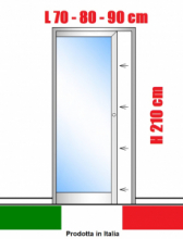 Porta Interna Scorrevole a Scomparsa in Alluminio e Vetro Trasparente - Varie Misure - ITALFROM®
