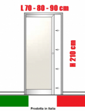 Porta Interna Scorrevole a Scomparsa in Alluminio e Vetro Opale - Varie Misure - ITALFROM®