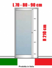 Porta Interna Scorrevole a Scomparsa in Alluminio e Vetro Satinato - Varie Misure - ITALFROM®