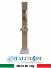 Colonnina Igienizzante in Acciaio Zincato con Dispenser Automatico in Acciaio Inox Satinato con Cassetto Porta Guanti - Italfrom