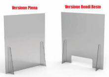 Barriera Anti-Droplet in Plexiglass Autoportante con Piedini in Plexiglass per Prevenzione Covid-19 - 60x70 cm - Italfrom