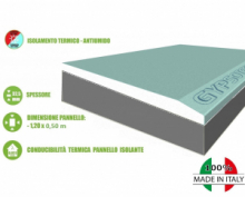 Pannello Accoppiato in Cartongesso Antiumido Aqua e EPS additivato con Grafite per Isolamento Termico/Acustico - 120x50xH3,25 cm
