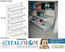 z MODULO CONTINUATIVO Scaffale murale  L 101, H 200 , Prof. 40 CM, base + 4 ripiani