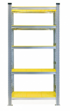 MODULO INIZIALE - Scaffalatura da Magazzino Zincata Ripiano in PVC H 200 cm , L 90 cm ,  PROF. 60 cm , con 4 ripiani , PORTATA OGNUNO 90 Kg