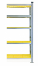 z MODULO CONTINUATIVO - Scaffalatura da Magazzino Zincata Ripiano in PVC H 200 cm , L 120 cm ,  PROF. 60 cm , con 4 ripiani , PORTATA OGNUNO 120 Kg